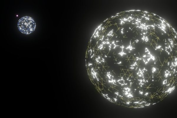 The Sun, Earth and Moon in space